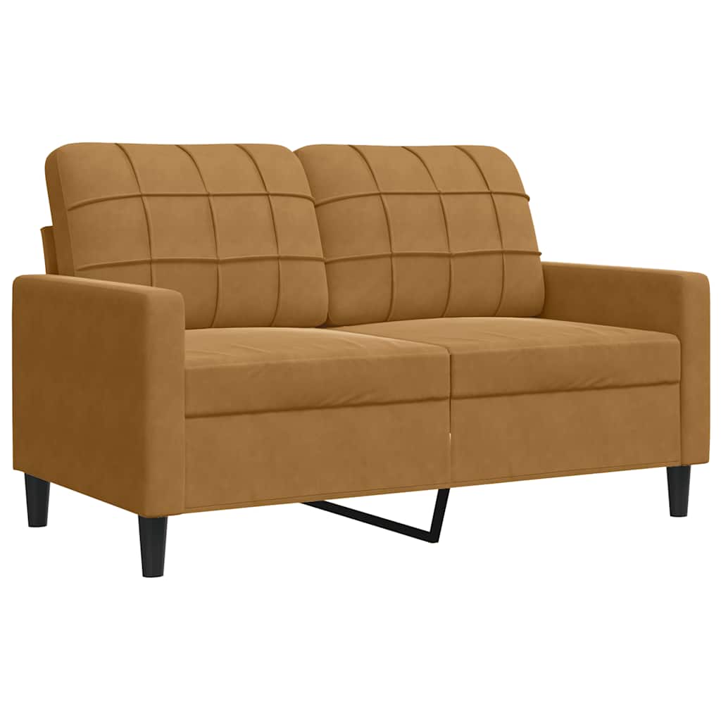 4-dijelni set sofa s jastucima smeđi baršunasti