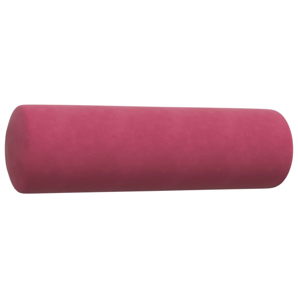 3-dijelni set sofa s jastucima crvena boja vina baršunasti