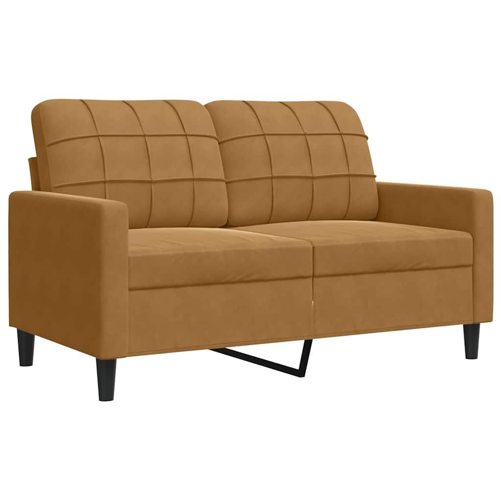 4-dijelni set sofa s jastucima smeđi baršunasti
