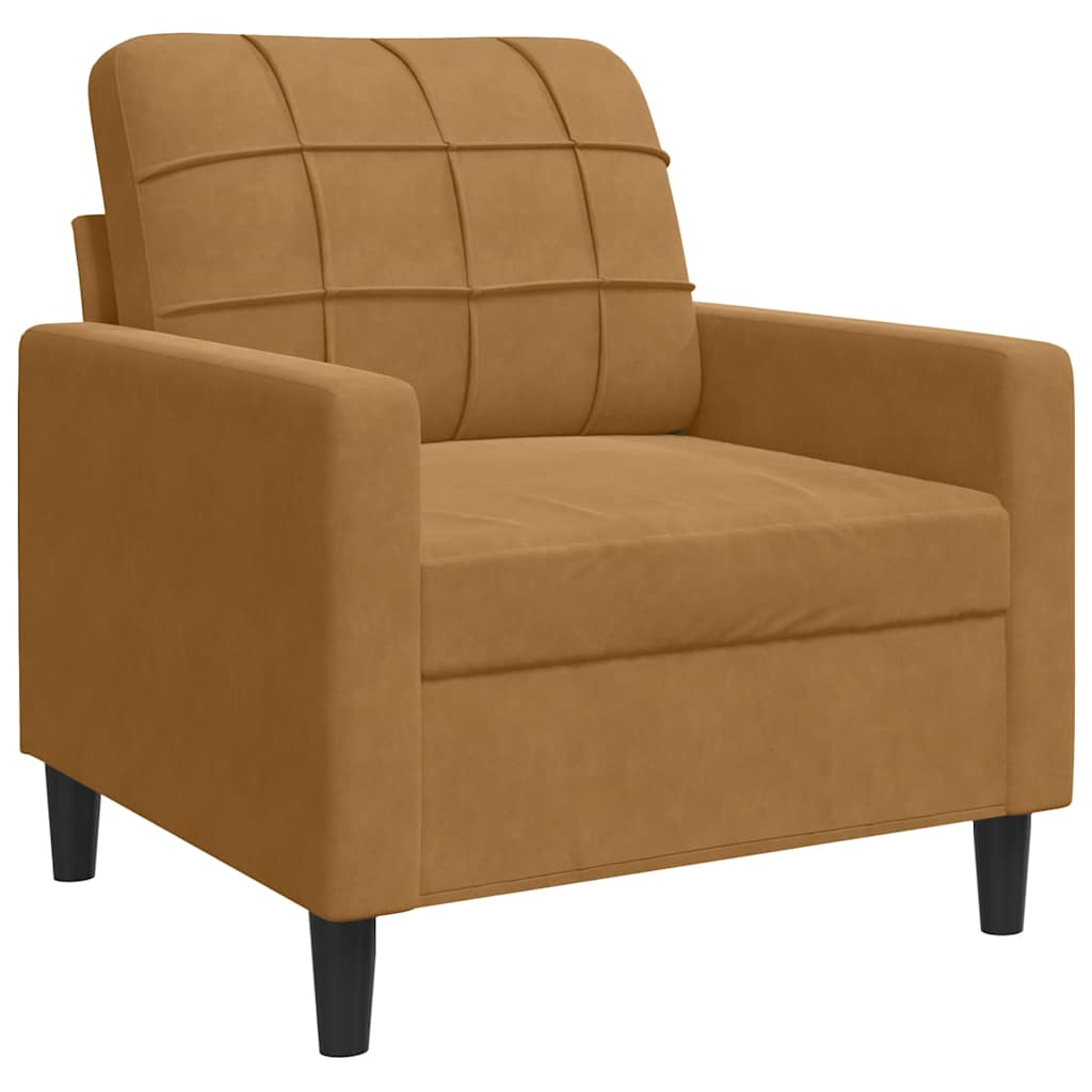 4-dijelni set sofa s jastucima smeđi baršunasti