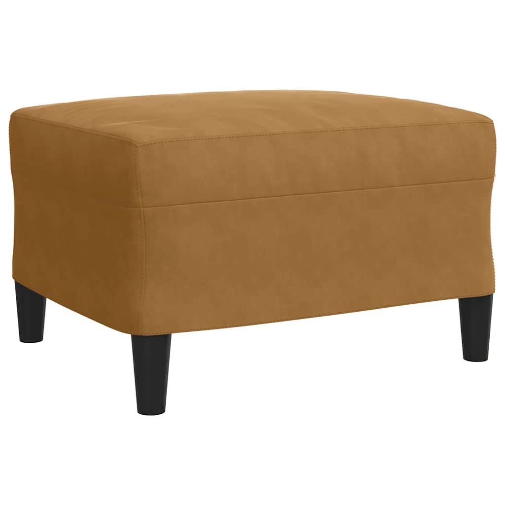 4-dijelni set sofa s jastucima smeđi baršunasti