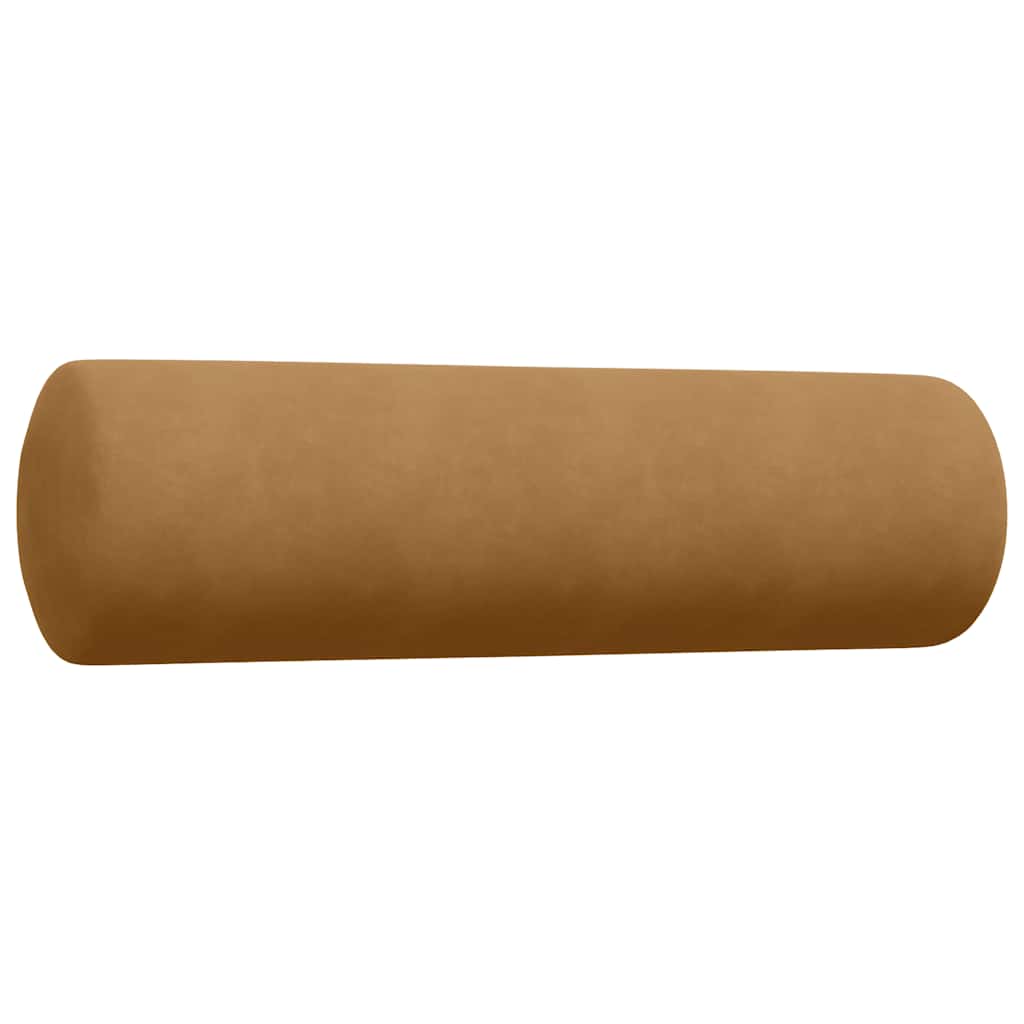 4-dijelni set sofa s jastucima smeđi baršunasti