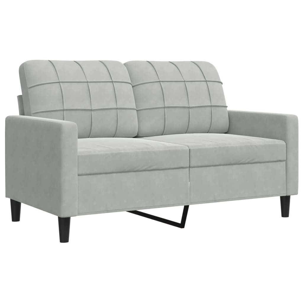2-dijelni set sofa s jastucima svjetlosivi baršunasti
