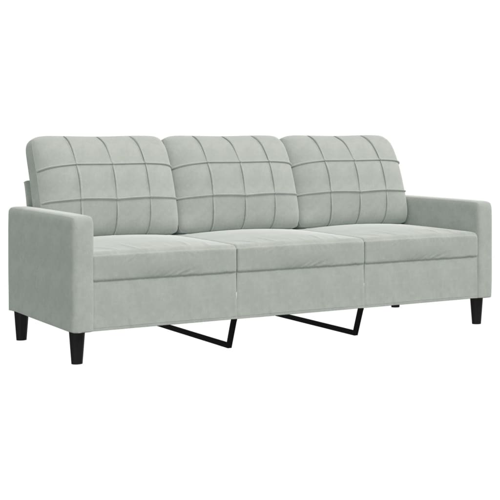 2-dijelni set sofa s jastucima svjetlosivi baršunasti