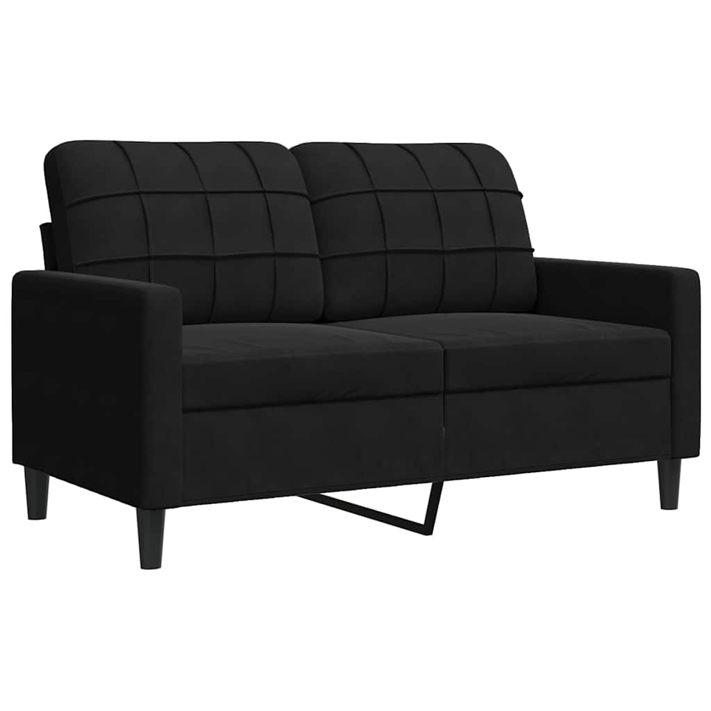 2-dijelni set sofa s jastucima crni baršunasti