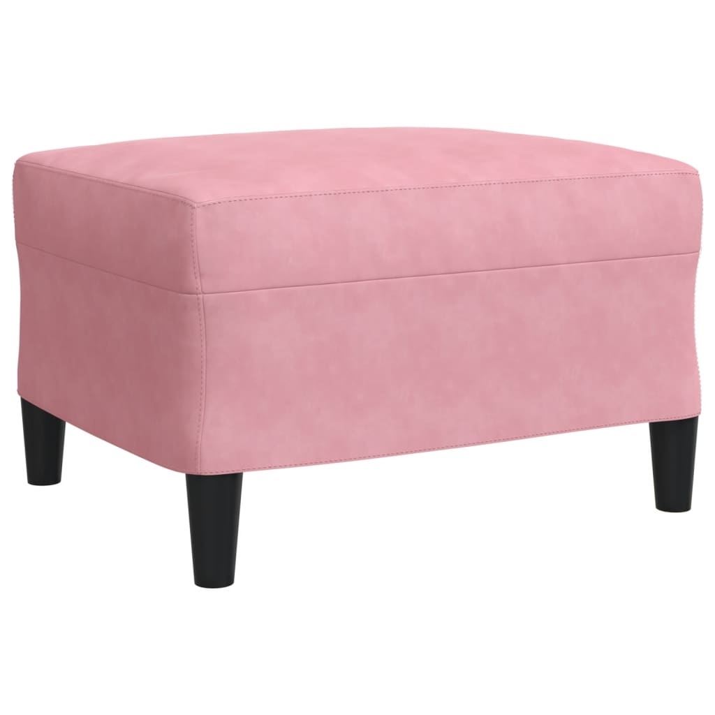 3-dijelni set sofa s jastucima ružičasti baršunasti