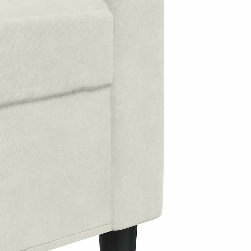 3-dijelni set sofa s jastucima krem baršunasti
