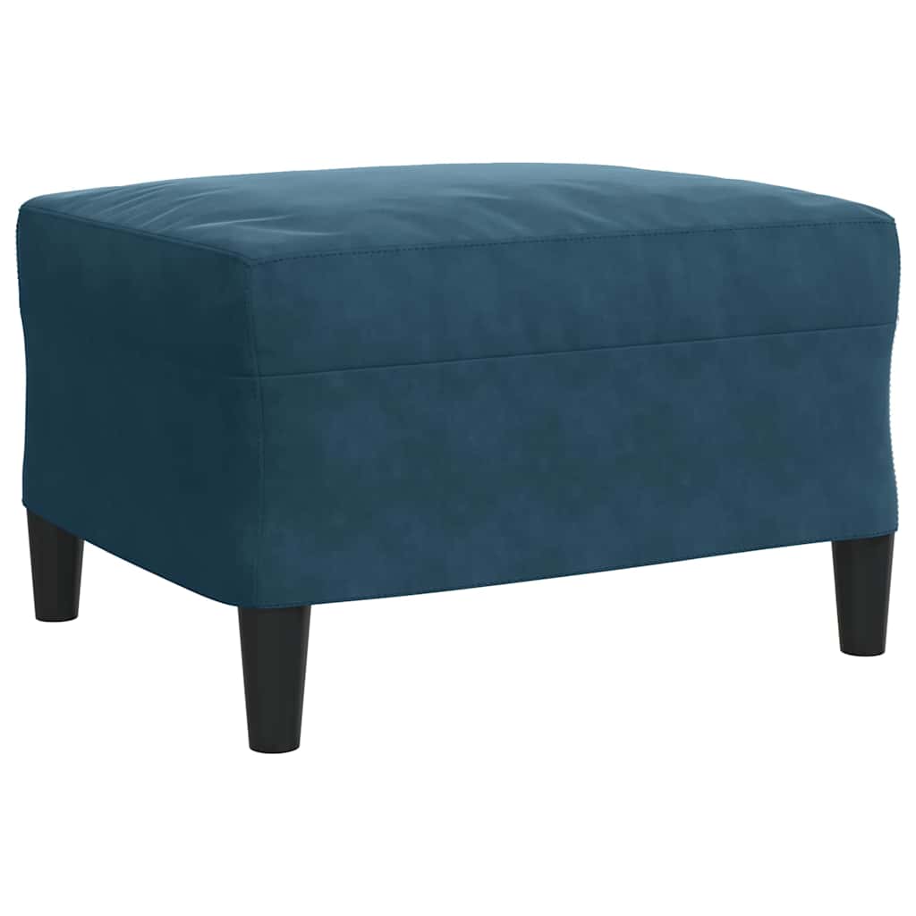 3-dijelni set sofa s jastucima plavi baršunasti