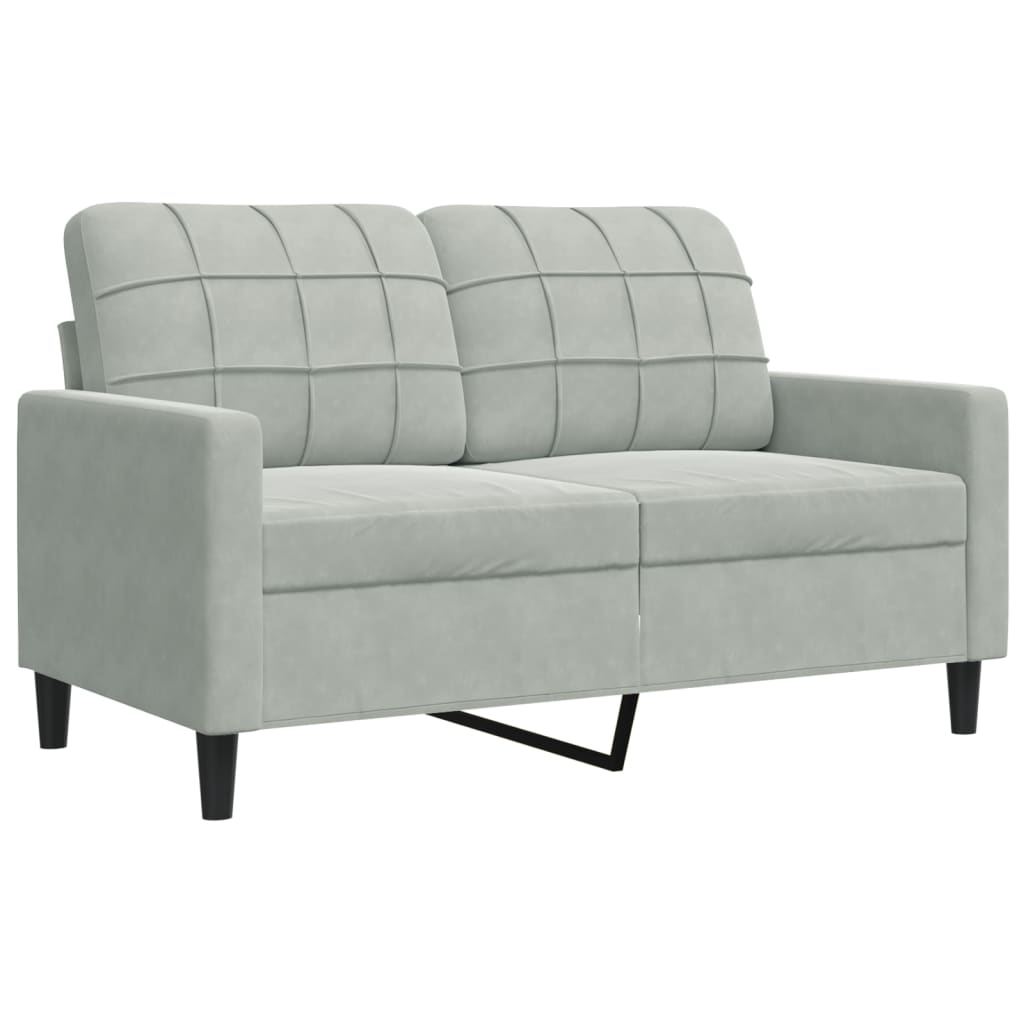 2-dijelni set sofa s jastucima svjetlosivi baršunasti