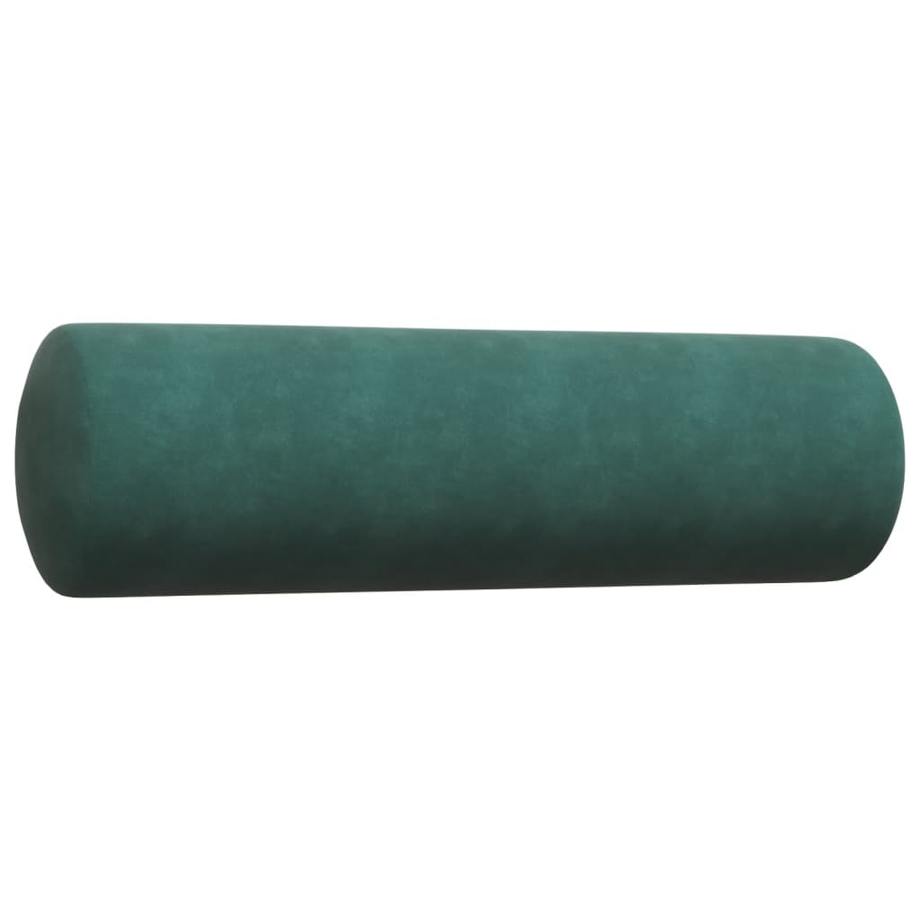 3-dijelni set sofa s jastucima tamnozeleni baršunasti