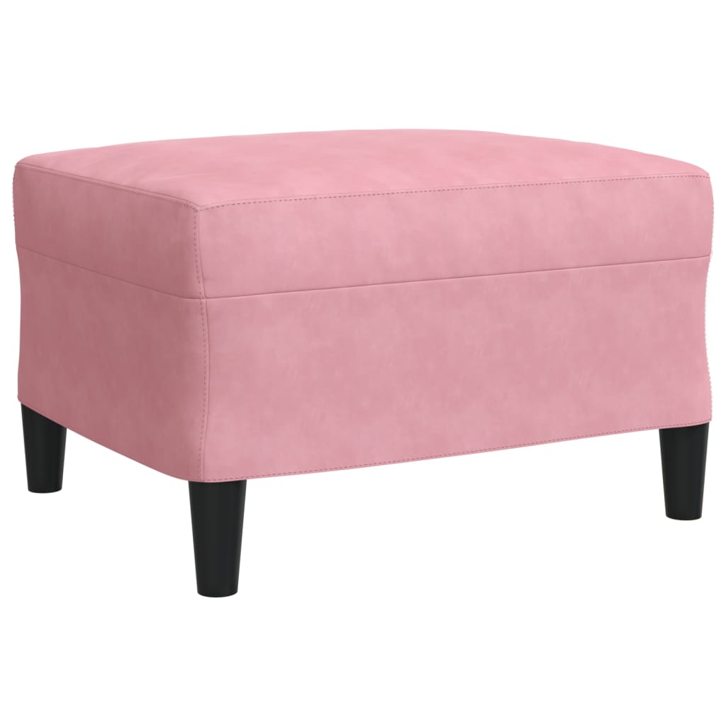 3-dijelni set sofa s jastucima ružičasti baršunasti