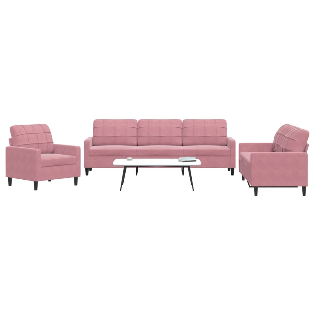 4-dijelni set sofa s jastucima baršunasti