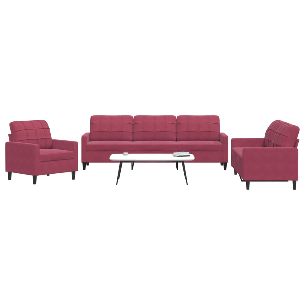 4-dijelni set sofa s jastucima baršunasti
