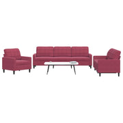 4-dijelni set sofa s jastucima baršunasti
