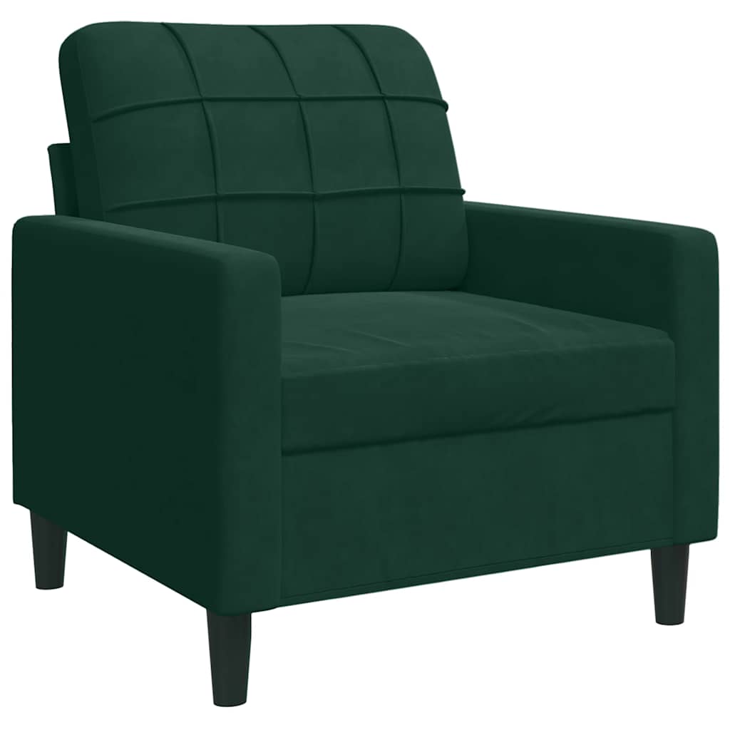 4-dijelni set sofa s jastucima tamnozeleni baršunasti