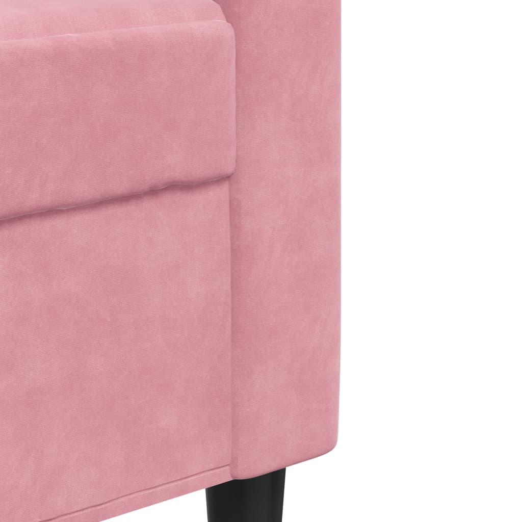 4-dijelni set sofa s jastucima ružičasti baršunasti