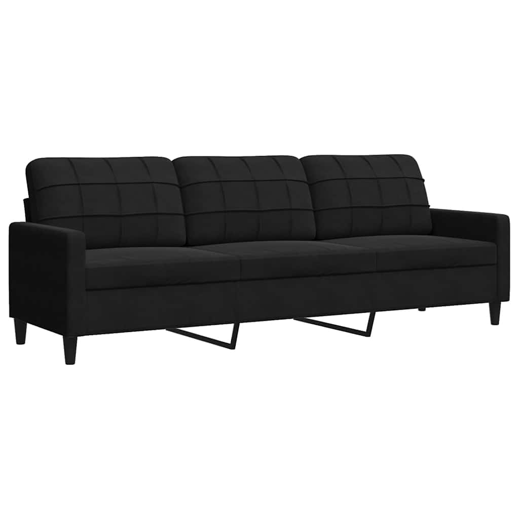 4-dijelni set sofa s jastucima crni baršunasti