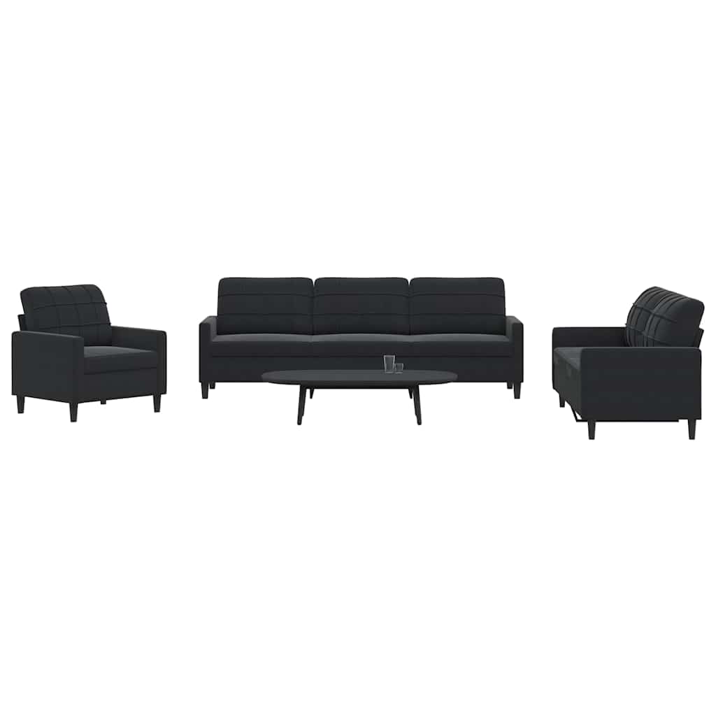 4-dijelni set sofa s jastucima crni baršunasti