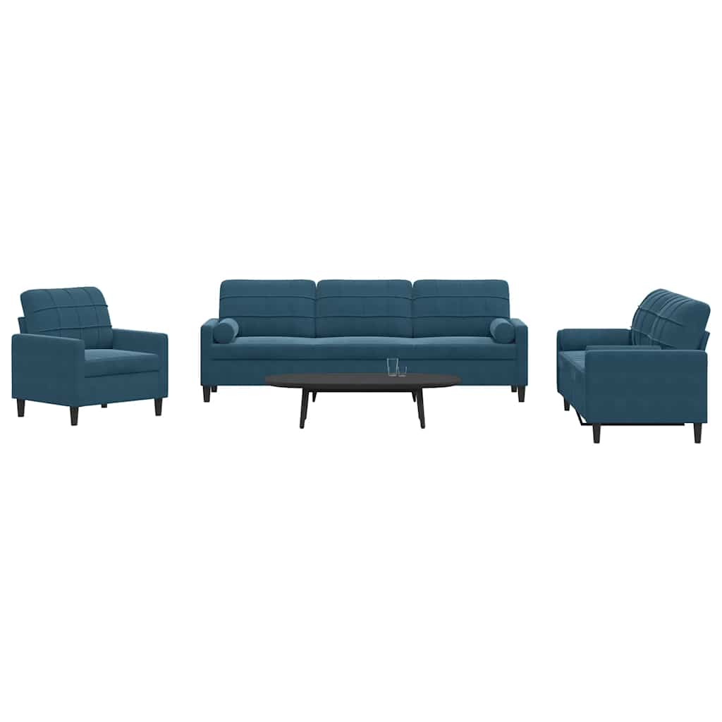 4-dijelni set sofa s jastucima baršunasti