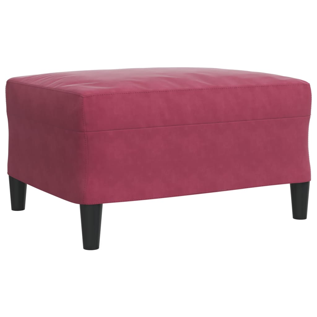 4-dijelni set sofa s jastucima crvena boja vina baršunasti