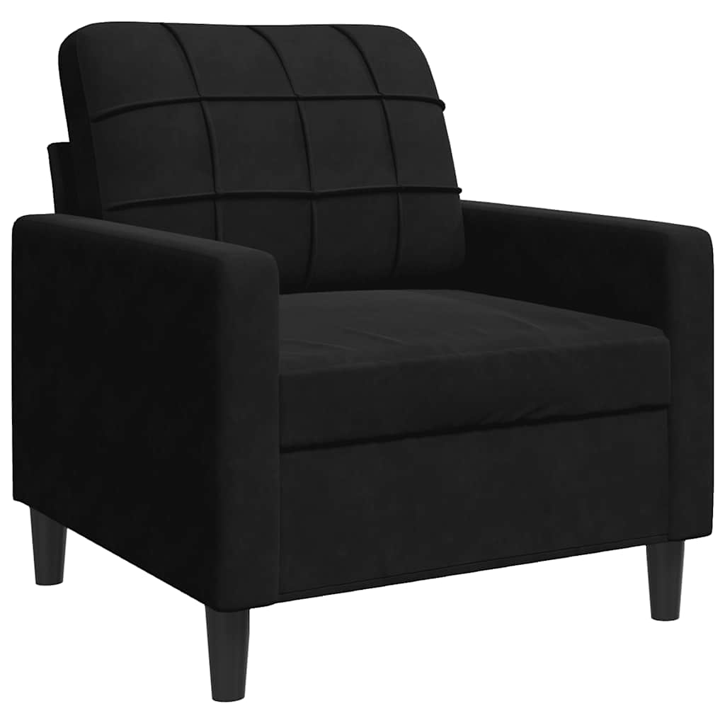 4-dijelni set sofa s jastucima crni baršunasti