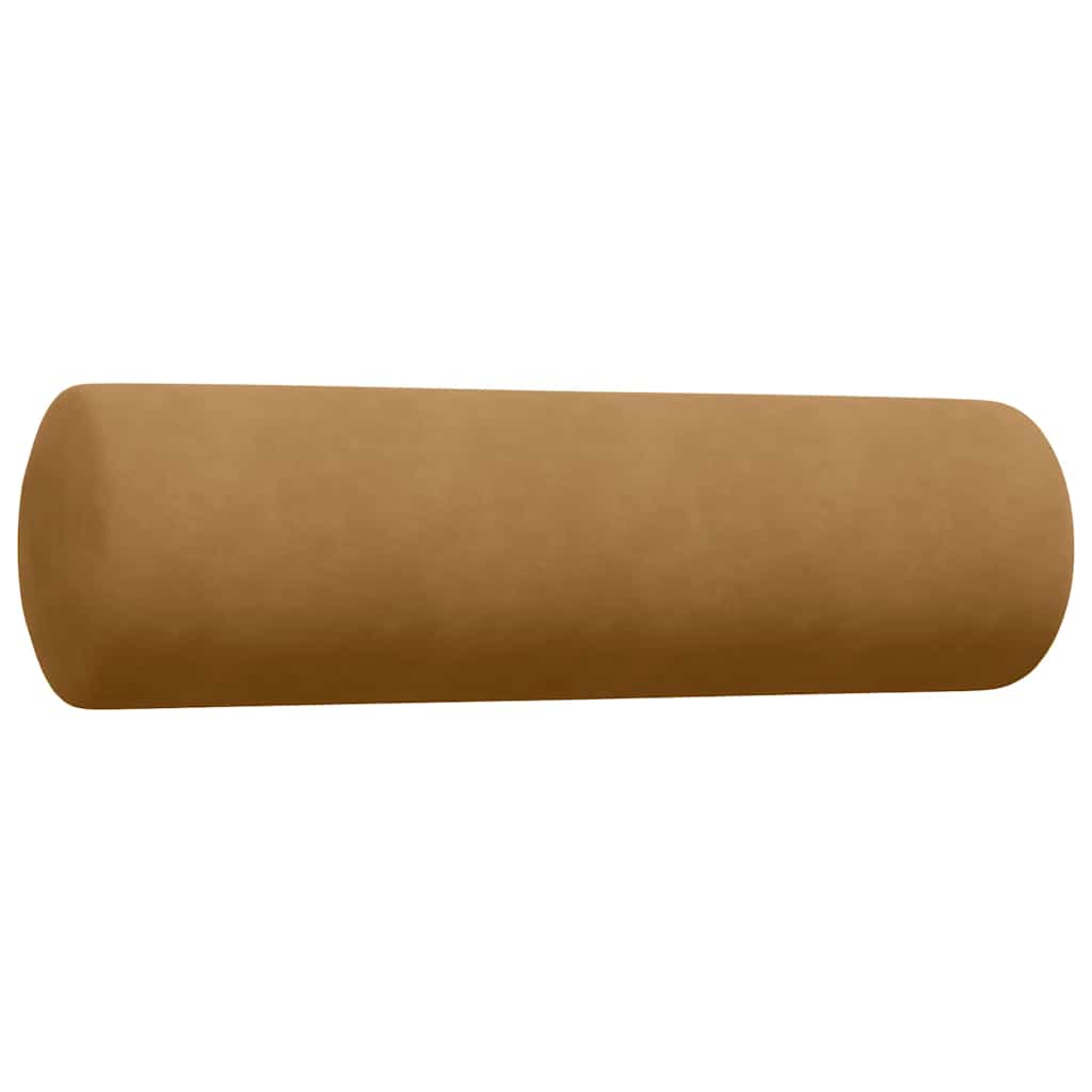 4-dijelni set sofa s jastucima smeđi baršunasti