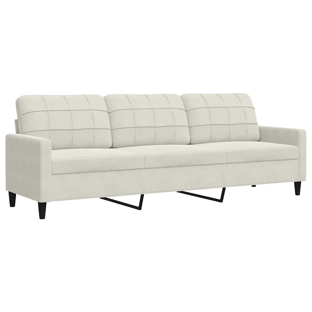 4-dijelni set sofa s jastucima krem baršunasti