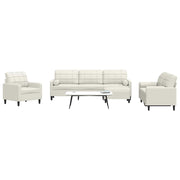 4-dijelni set sofa s jastucima krem baršunasti