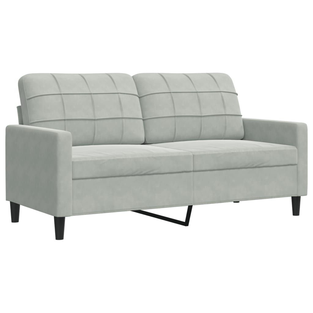 2-dijelni set sofa s jastucima svjetlosivi baršunasti