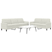 2-dijelni set sofa s jastucima krem baršunasti