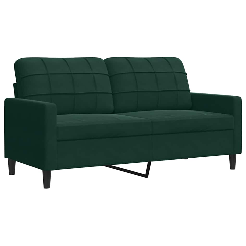 3-dijelni set sofa s jastucima tamnozeleni baršunasti