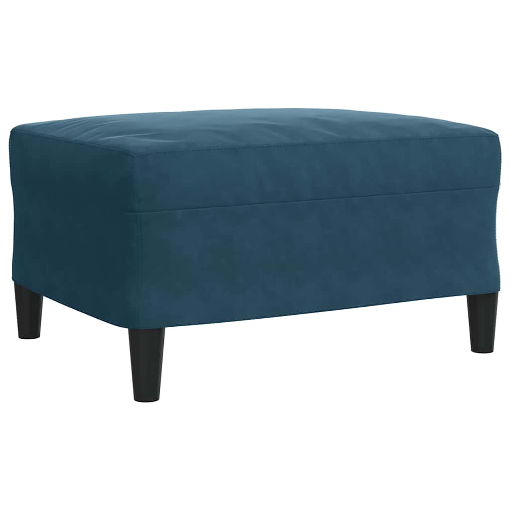 3-dijelni set sofa s jastucima plavi baršunasti