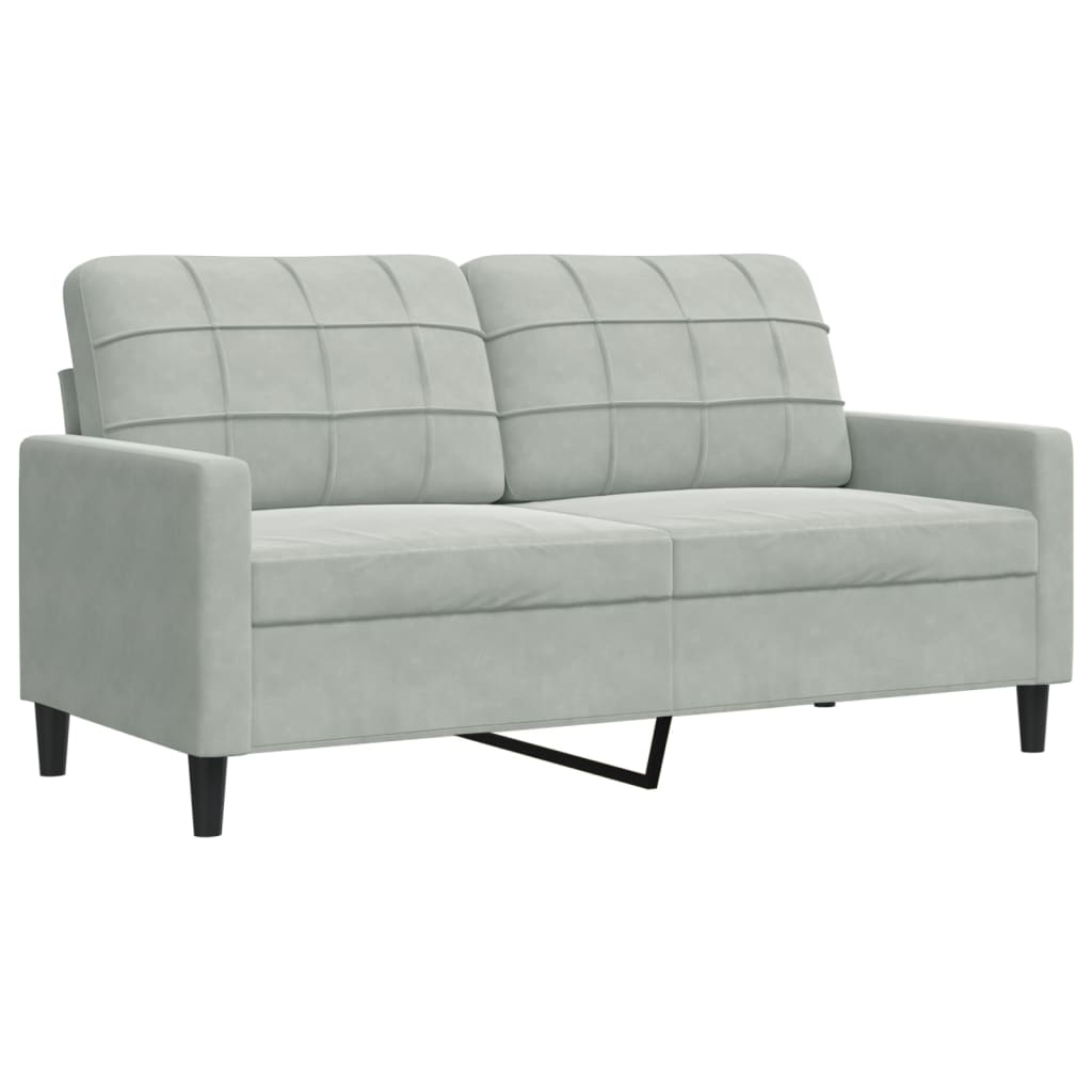 2-dijelni set sofa s jastucima svjetlosivi baršunasti
