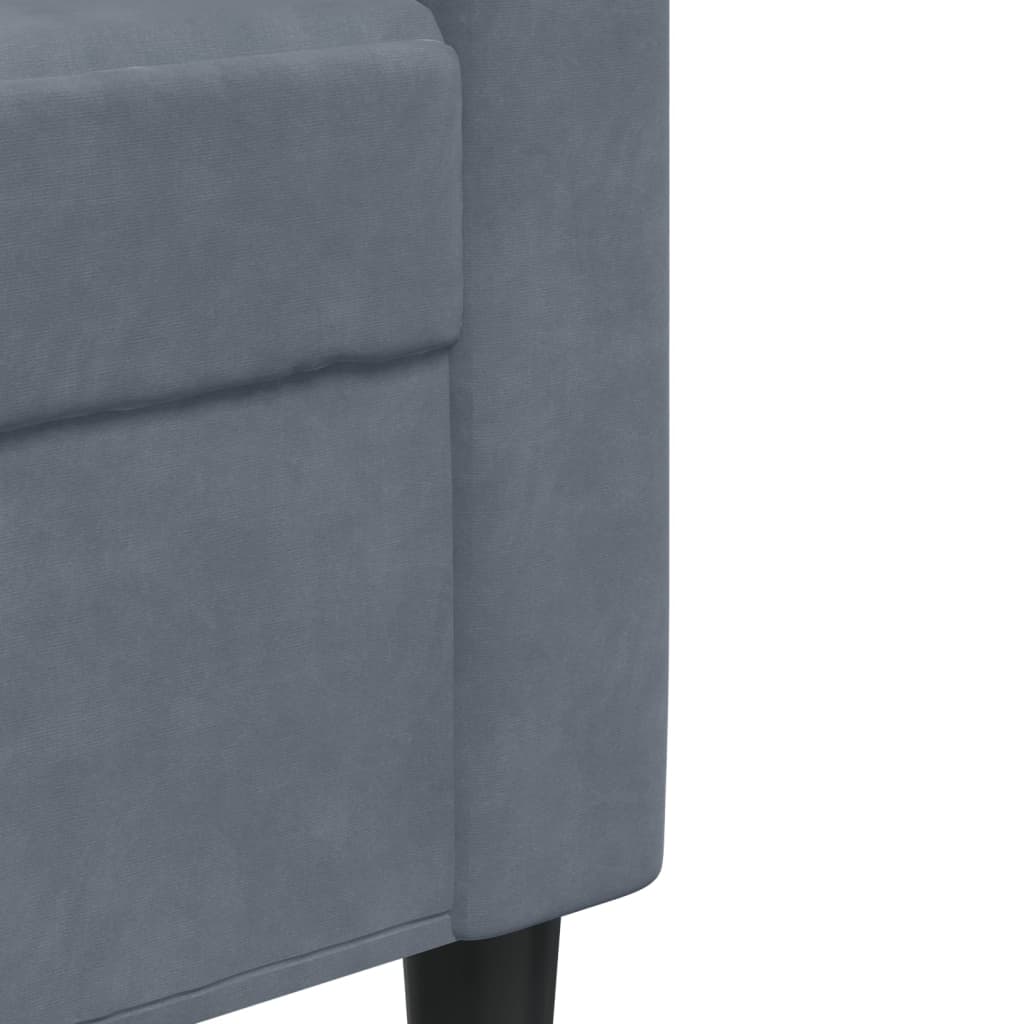 2-dijelni set sofa s jastucima tamnosivi baršunasti