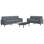 2-dijelni set sofa s jastucima tamnosivi baršunasti