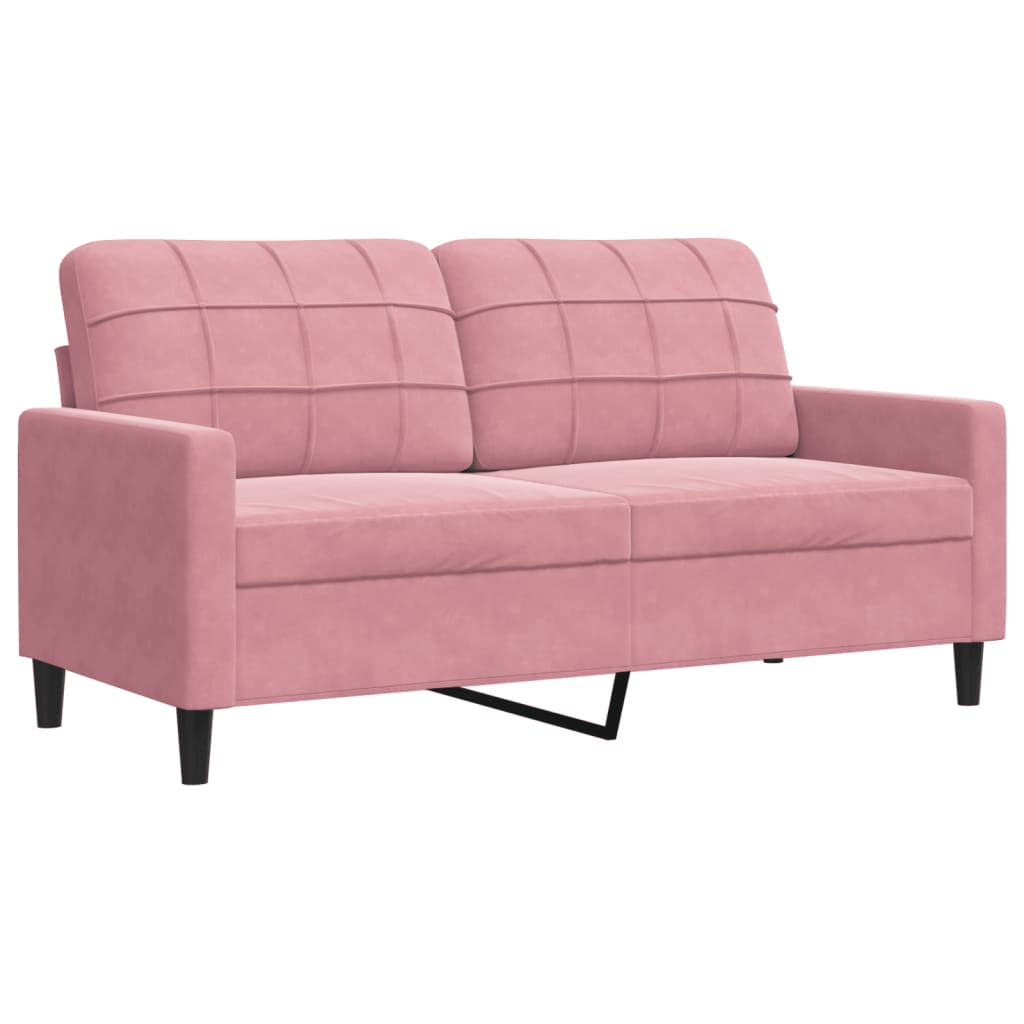 3-dijelni set sofa s jastucima ružičasti baršunasti