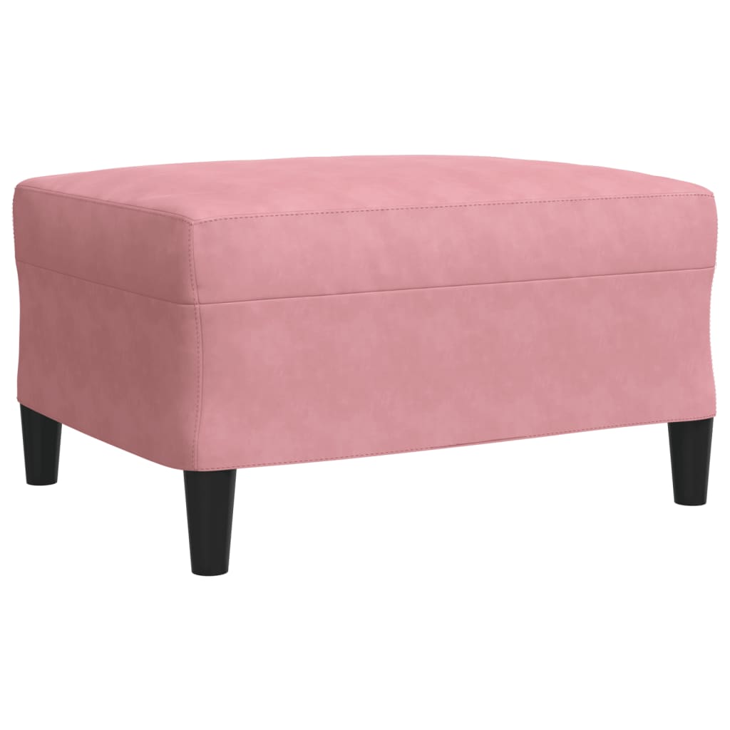 3-dijelni set sofa s jastucima ružičasti baršunasti