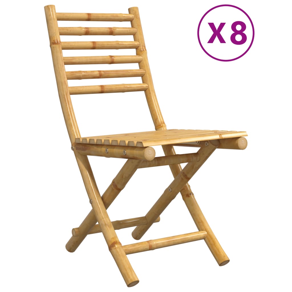 Sklopive vrtne stolice 8 kom 43 x 54 x 88 cm od bambusa