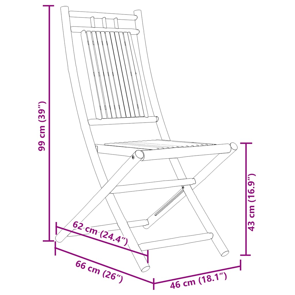 3-dijelni bistro set od bambusa