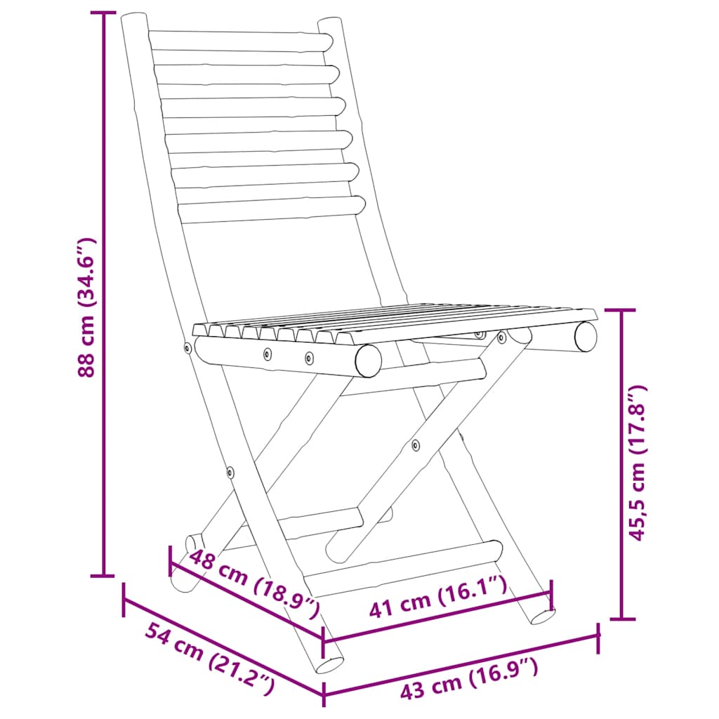 3-dijelni bistro set od bambusa