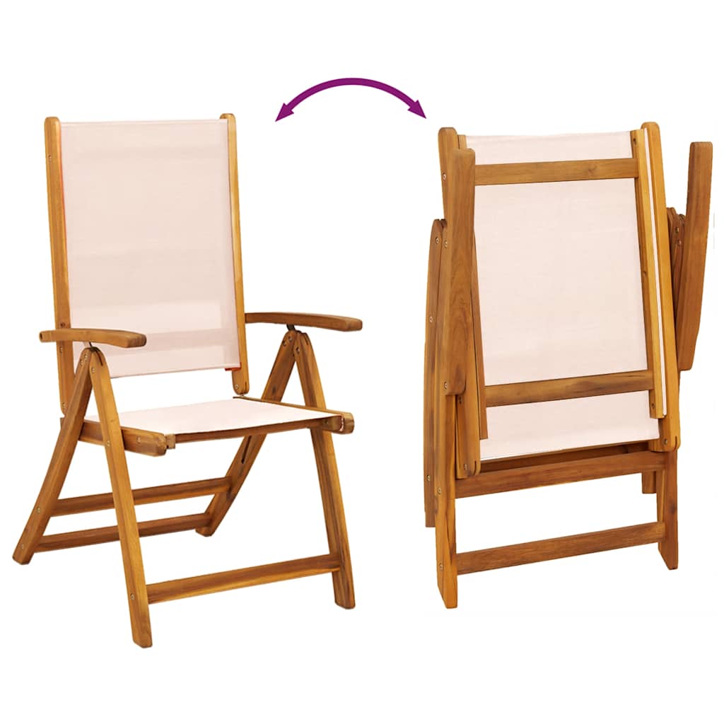 7-dijelni vrtni blagovaonski set od drva bagrema i tekstilena