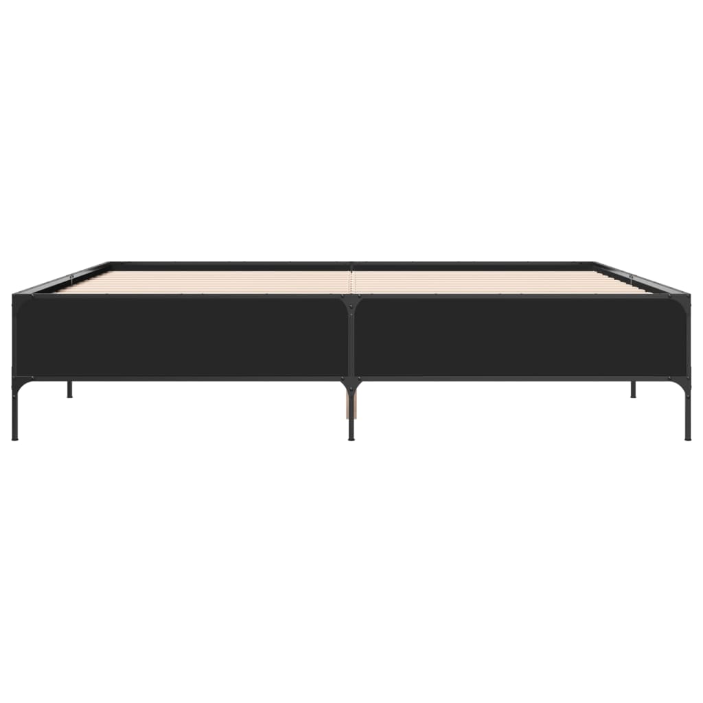 Okvir za krevet crni 180 x 200 cm konstruirano drvo i metal