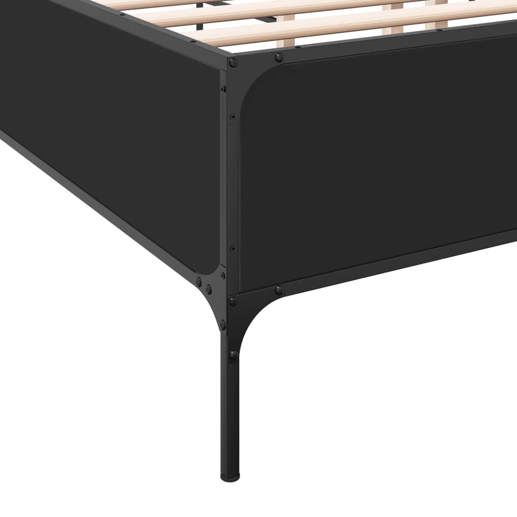Okvir za krevet crni 180 x 200 cm konstruirano drvo i metal