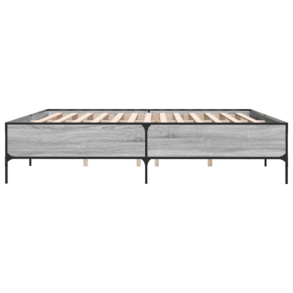 Okvir kreveta boja hrasta 180x200 cm konstruiranog drvo i metal