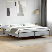 Okvir kreveta boja hrasta 180x200 cm konstruiranog drvo i metal