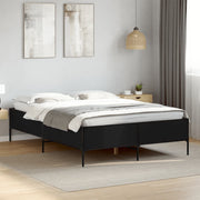 Okvir za krevet crni 160x200 cm konstruirano drvo i metal