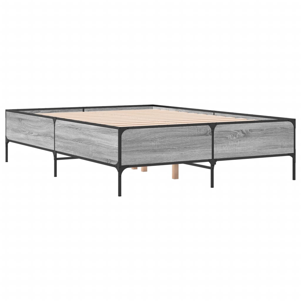 Okvir kreveta boja hrasta 160x200 cm konstruirano drvo i metal