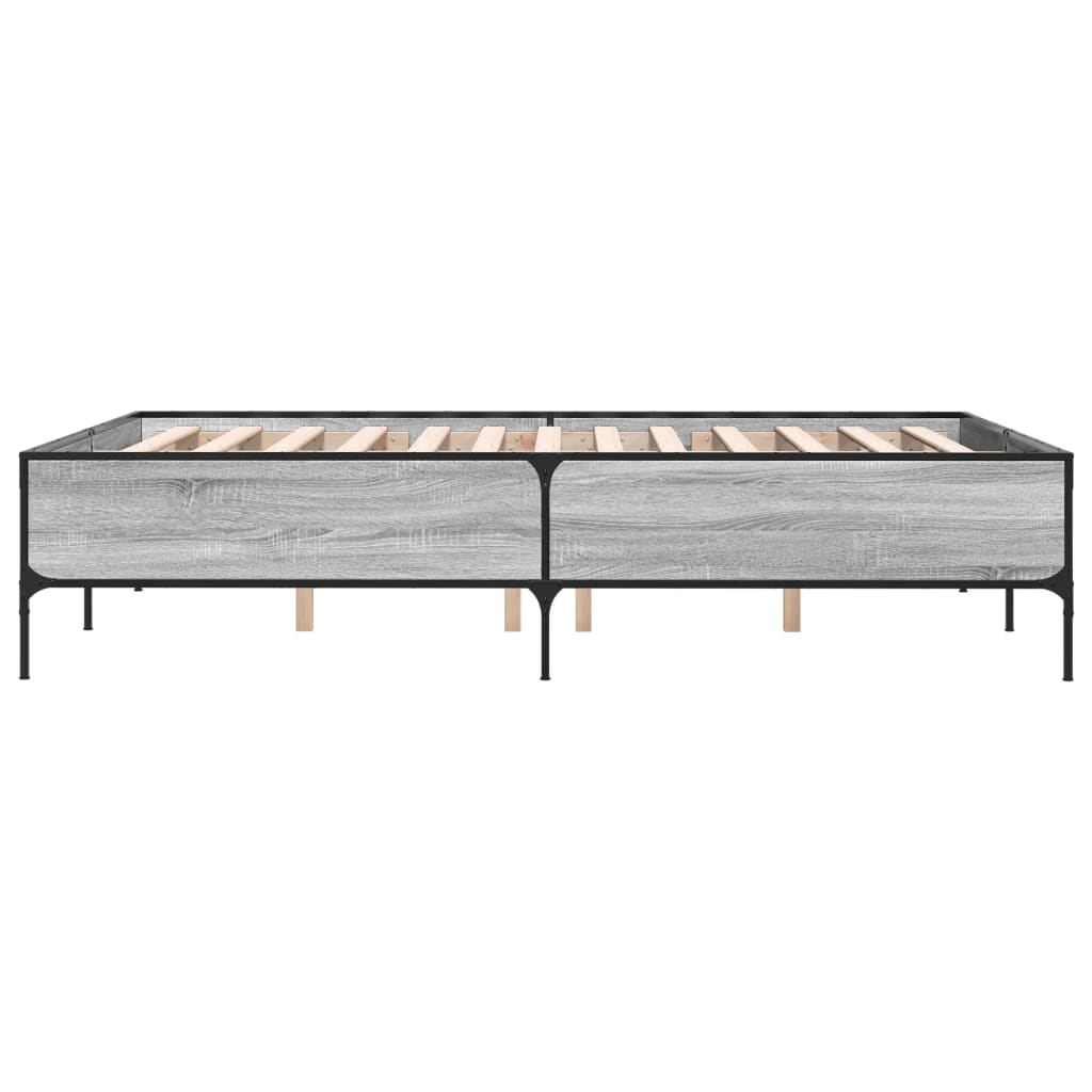 Okvir kreveta boja hrasta 160x200 cm konstruirano drvo i metal