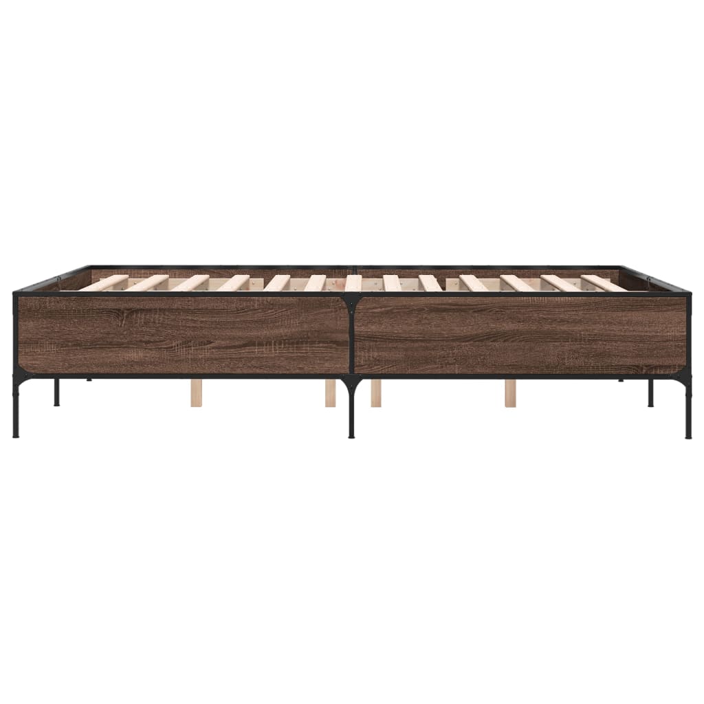 Okvir kreveta boja hrasta 160x200 cm konstruirano drvo i metal