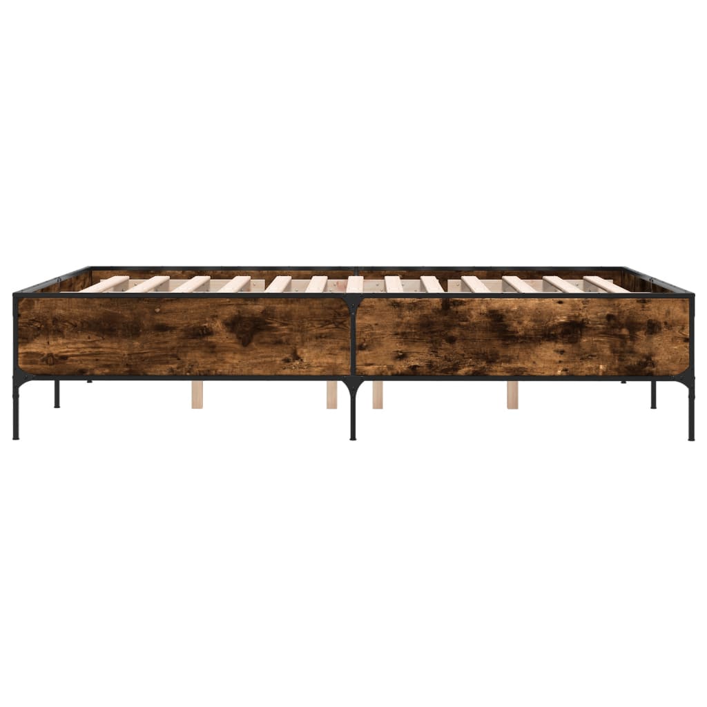Okvir za krevet boja hrasta 150x200cm konstruirano drvo i metal